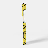 ステンカッコいいドハッピー笑顔顔のパターン黄色 iPhoneケース (左側面)