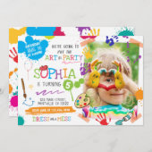 ステンカラフルト付きアーティス絵を描ト招待状 招待状 (正面/裏面)