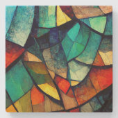 ステンカラフルドガラス抽象化 ストーンコースター (正面)