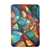 ステンカラフルドガラス抽象化 バスマット (正面縦)