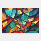 ステンカラフルドガラス抽象化 ラッピングペーパーシート (正面2)