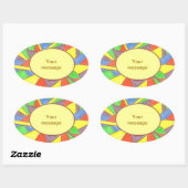 ステンカラフルドグラスあなたのメッセージ、楕円形のステッカー 楕円形シール (シート)