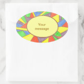 ステンカラフルドグラスあなたのメッセージ、楕円形のステッカー 楕円形シール (バッグ)