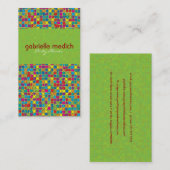 ステンカラフルドグラスの外観の幾何学的パターン 名刺 (正面/裏面)