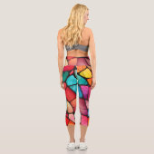 ステンカラフルドグラスの背景 カプリレギンス (裏面)