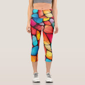 ステンカラフルドグラスの背景 カプリレギンス (正面)