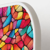 ステンカラフルドグラスの背景 ピックルボールラケット (左詳細)