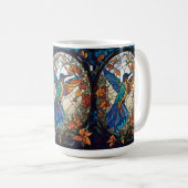 ステンカラフルドグラスハミ芸術的ドリ コーヒーマグカップ (正面右)