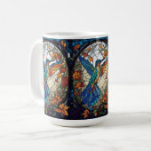 ステンカラフルドグラスハミ芸術的ドリ コーヒーマグカップ (正面左)