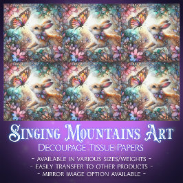 ステンカラフルドグラスバニー蝶デカップス 薄葉紙