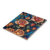 ステンカラフルドグラスバラ植物学 タイル (側面)