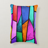 ステンカラフルドグラスパープルブルーアクセント枕 アクセントクッション (裏面(縦))