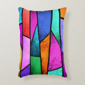 ステンカラフルドグラスパープルブルーアクセント枕 アクセントクッション (正面(垂直))