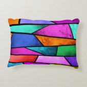 ステンカラフルドグラスパープルブルーアクセント枕 アクセントクッション (裏面)