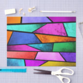 ステンカラフルドグラスパープルブルーティッシュペーパー 薄葉紙 (クラフト)