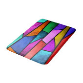 ステンカラフルドグラスパープルブルーティール（緑がかった色）バスマット バスマット (アングル)