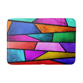 ステンカラフルドグラスパープルブルーティール(緑がかった色)バスマット バスマット