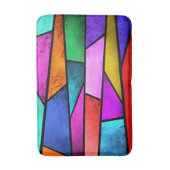 ステンカラフルドグラスパープルブルーティール（緑がかった色）バスマット バスマット (正面縦)