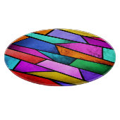 ステンカラフルドグラスパープルブルー切削板 カッティングボード (角)