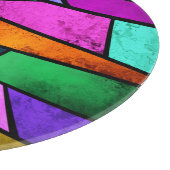 ステンカラフルドグラスパープルブルー切削板 カッティングボード (角)