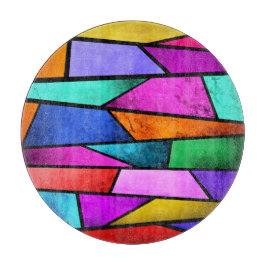 ステンカラフルドグラスパープルブルー切削板 カッティングボード