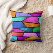 ステンカラフルドグラスパープルブルー装飾用クッション クッション (ブランケット)