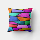 ステンカラフルドグラスパープルブルー装飾用クッション クッション (裏面)