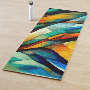 ステンカラフルドグラスモザイク抽象化 ヨガマット