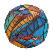 ステンカラフルドグラスモザイク抽象化 野球ボール (正面)