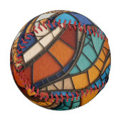 ステンカラフルドグラスモザイク抽象化 野球ボール (正面左)