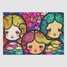 ステンカラフルドグラス人魚