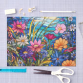 ステンカラフルドグラス効果花の切り離し 薄葉紙 (クラフト)