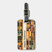 ステンカラフルドグラス幾何学模様 ラゲッジタグ (正面縦)