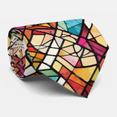 ステンカラフルドグラス抽象芸術模様ネックタイ ネクタイ (ロール)