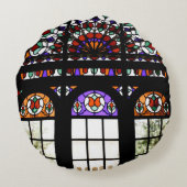 ステンカラフルドグラス窓 ラウンドクッション (裏面)