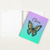 ステンカラフルドグラス蝶パーソナライズされた蝶 プランナー手帳 (ディスプレー)
