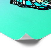 ステンカラフルドグラス蝶パーソナライズされた蝶 ポスター (角)