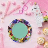 ステンカラフルドフェイクグラスの外観2 ペーパープレート (パーティー)