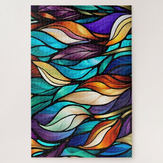 ステンカラフルド離れ・グラスの表情の ジグソーパズル (縦)