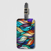 ステンカラフルド離れ・グラスの表情の ラゲッジタグ (正面縦)