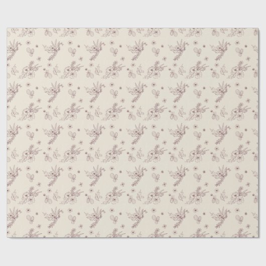ステンシモダンル作成フローラのラッピング紙 ラッピングペーパー (フラット)
