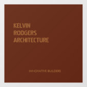 ステンシルされた金のプリント茶色 ウィンドウサイン (シート)