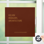 ステンシルされた金のプリント茶色 ウィンドウサイン (ホーム)