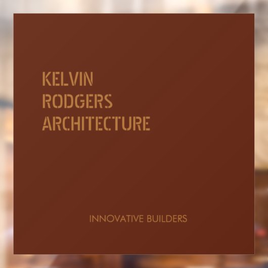 ステンシルされた金のプリント茶色 ウィンドウサイン (シート2)