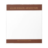 ステンシルされた金のプリント茶色 ノートパッド (正面)