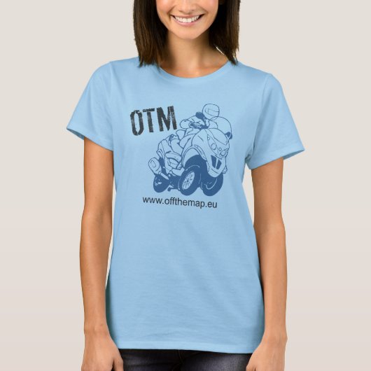ステンシルとの地図のロゴを離れて Tシャツ (正面)