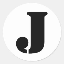 ステンシルアルファベット（ジャンツ文字） Jホワイト ラウンドシール