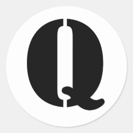ステンシルアルファベット（ジャンツ文字） Q白色 ラウンドシール