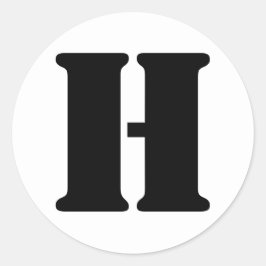 ステンシルアルファベット（ジャンツ文字H白色） ラウンドシール