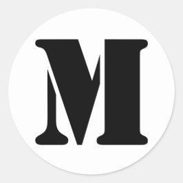ステンシルアルファベット（ジャンツ文字M白色） ラウンドシール